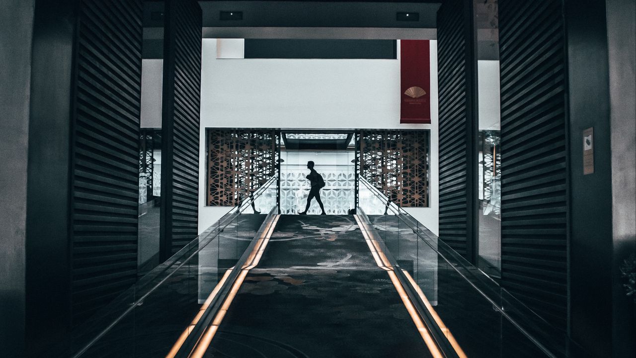 Wallpaper passage, silhouette, dark, building