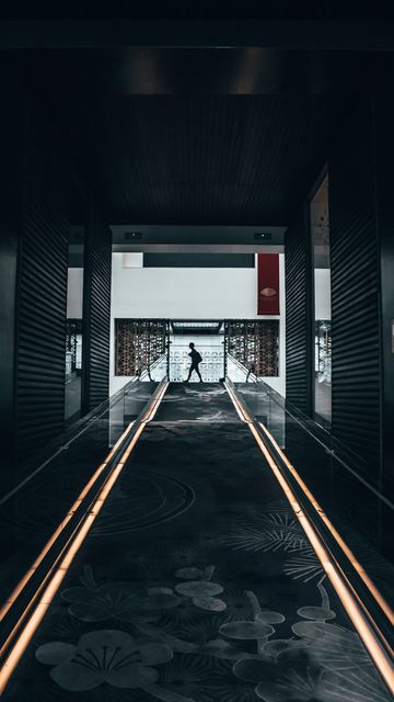 360x640 Wallpaper passage, silhouette, dark, building