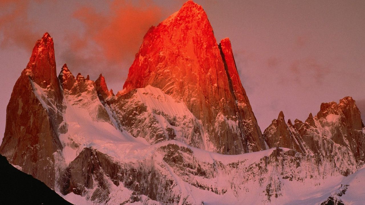 Wallpaper patagonia, argentina, mountain, rock, top, evening