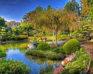 Preview wallpaper path, garden, trees, china, brightly, green, shades