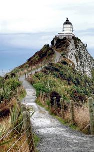 Preview wallpaper path, grass, lighthouse, nature