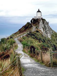 Preview wallpaper path, grass, lighthouse, nature