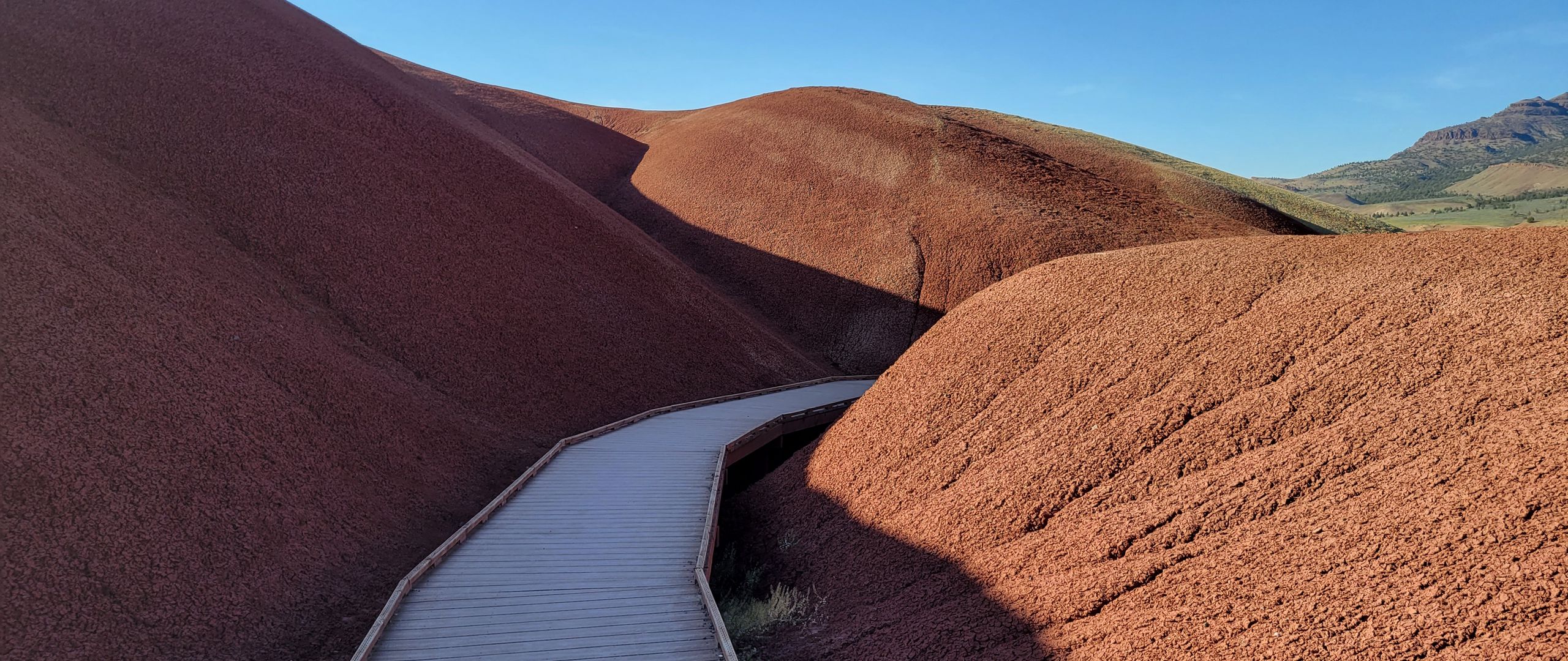 2560x1080 Wallpaper path, hills, shadow, sky