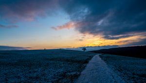 Preview wallpaper path, meadow, field, hills, sunrise