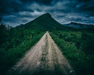 Preview wallpaper path, mountain, green, grass