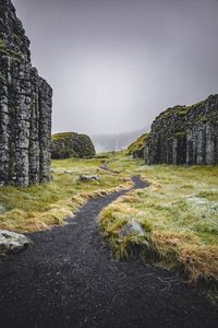 Preview wallpaper path, rocks, valley, fog