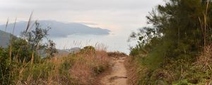 Preview wallpaper path, shore, sea, fog, landscape