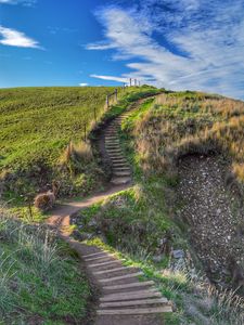 Preview wallpaper path, steps, hill, grass