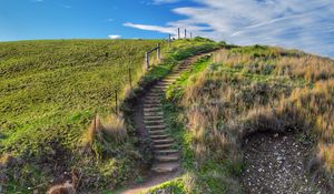 Preview wallpaper path, steps, hill, grass