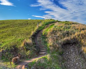 Preview wallpaper path, steps, hill, grass