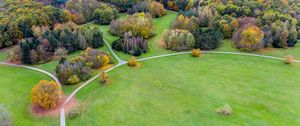 Preview wallpaper paths, field, aerial view, trees