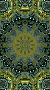 Preview wallpaper pattern, abstraction, kaleidoscope, green