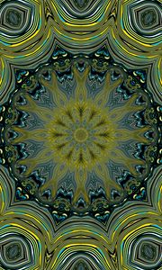 Preview wallpaper pattern, abstraction, kaleidoscope, green