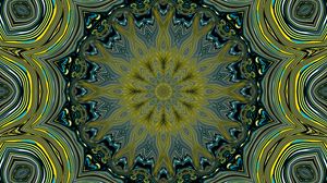 Preview wallpaper pattern, abstraction, kaleidoscope, green