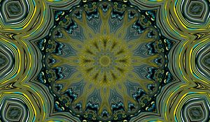 Preview wallpaper pattern, abstraction, kaleidoscope, green