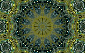 Preview wallpaper pattern, abstraction, kaleidoscope, green