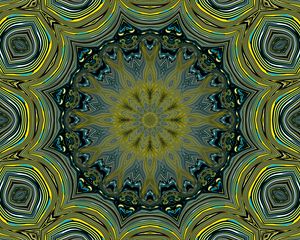 Preview wallpaper pattern, abstraction, kaleidoscope, green