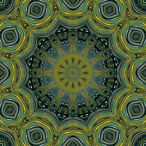 Preview wallpaper pattern, abstraction, kaleidoscope, green