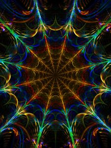 Preview wallpaper pattern, abstraction, web, symmetry, colorful