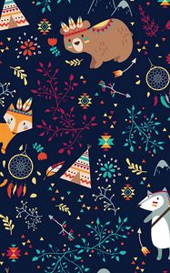 Preview wallpaper pattern, animals, nature, wild, art