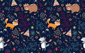 Preview wallpaper pattern, animals, nature, wild, art