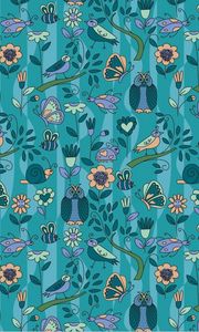 Preview wallpaper pattern, background, surface, owls, birds