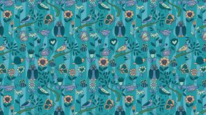 Preview wallpaper pattern, background, surface, owls, birds