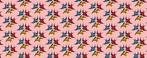 Preview wallpaper pattern, birds, swallows, colorful, flight