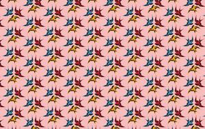 Preview wallpaper pattern, birds, swallows, colorful, flight