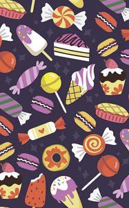 Preview wallpaper pattern, candy, ice cream, cookies, cupcakes
