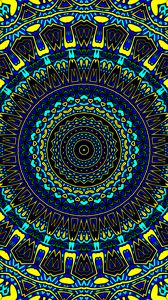 Preview wallpaper pattern, circles, abstraction, blue, yellow