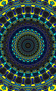 Preview wallpaper pattern, circles, abstraction, blue, yellow