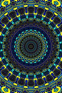 Preview wallpaper pattern, circles, abstraction, blue, yellow