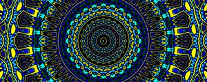 Preview wallpaper pattern, circles, abstraction, blue, yellow