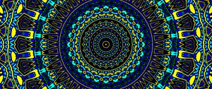 Preview wallpaper pattern, circles, abstraction, blue, yellow