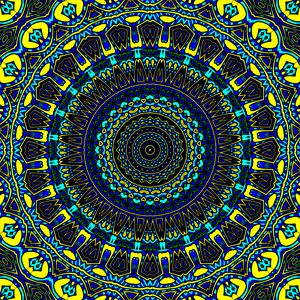 Preview wallpaper pattern, circles, abstraction, blue, yellow