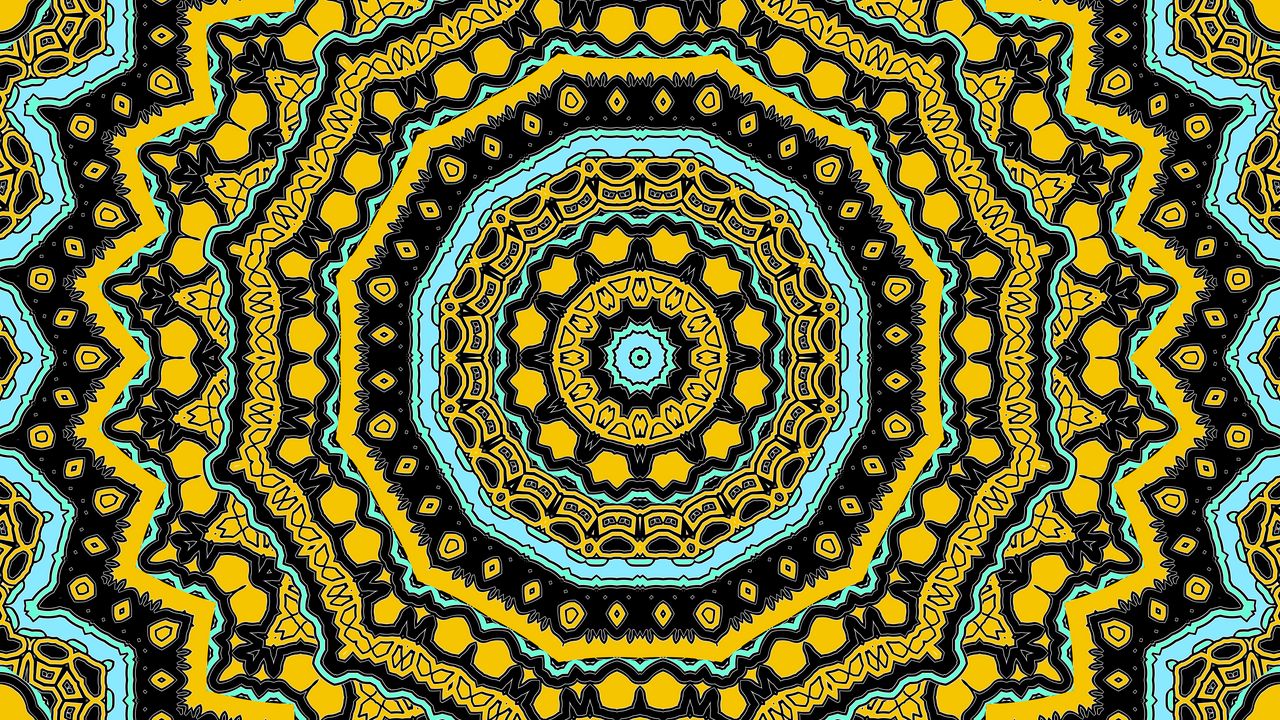 Wallpaper pattern, circles, shapes, fractal, bright