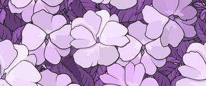 Preview wallpaper pattern, flowers, leaves, floral, white, lilac