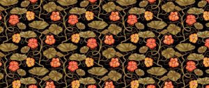 Preview wallpaper pattern, flowers, leaves, stems, plants