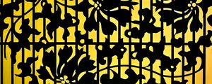 Preview wallpaper pattern, flowers, lines, silhouettes, dark