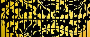 Preview wallpaper pattern, flowers, lines, silhouettes, dark