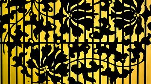 Preview wallpaper pattern, flowers, lines, silhouettes, dark