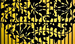 Preview wallpaper pattern, flowers, lines, silhouettes, dark