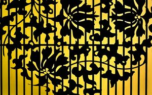 Preview wallpaper pattern, flowers, lines, silhouettes, dark