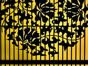 Preview wallpaper pattern, flowers, lines, silhouettes, dark