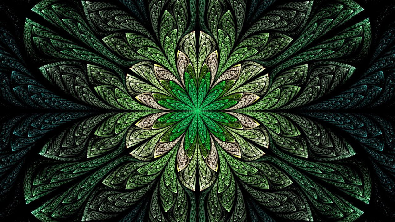 Wallpaper pattern, fractal, abstraction, green