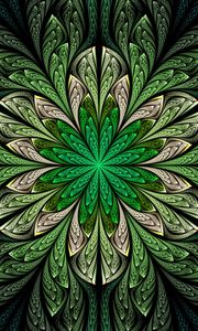 Preview wallpaper pattern, fractal, abstraction, green