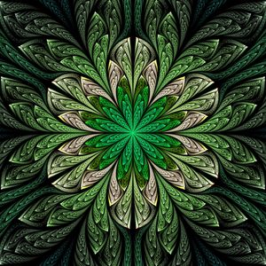 Preview wallpaper pattern, fractal, abstraction, green