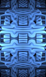 Preview wallpaper pattern, fractal, abstraction, blue, tangled