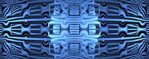 Preview wallpaper pattern, fractal, abstraction, blue, tangled